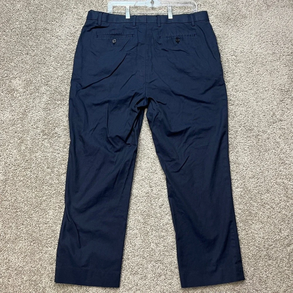 Banana Republic Chino Pants Mens 38x30 Navy Blue Slim Fit Flat Front Stretch EUC